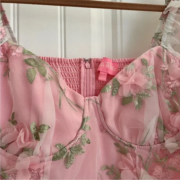 Dollz Kill X Sugar Thrillz floral embroidery mesh mini dress - Picture 9 of 9